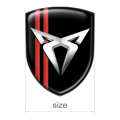 Seat Cupra Tuning Emblem black with red Lines Type 
