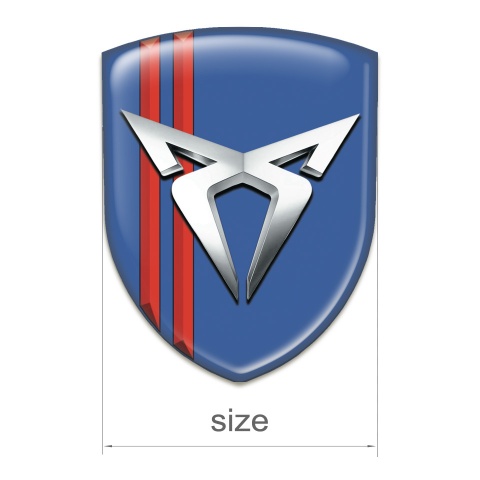 Seat Cupra Resin Sticker Blue with Red Lines Type 