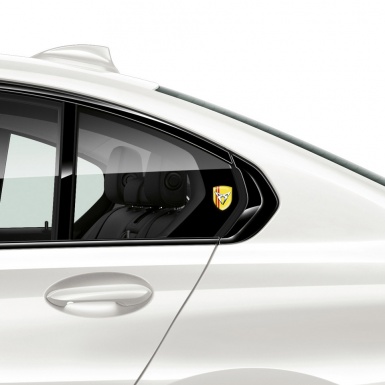 Seat Cupra 3D Gel Emblem Yellow with Red Lines Type 