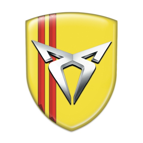 Seat Cupra 3D Gel Emblem Yellow with Red Lines Type 