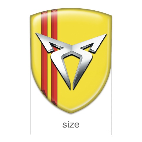 Seat Cupra 3D Gel Emblem Yellow with Red Lines Type 