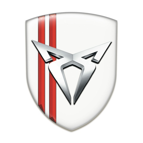 Seat Cupra Emblem Exterior White with Red Lines Type