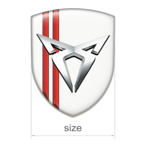 Seat Cupra Emblem Exterior White with Red Lines Type