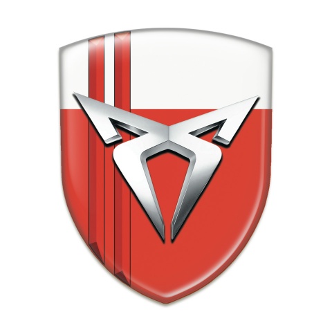 Seat Cupra Tuning Badge  red White with Red Lines Type