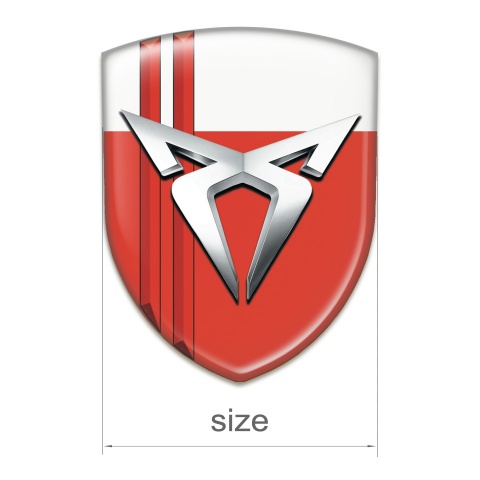 Seat Cupra Tuning Badge  red White with Red Lines Type
