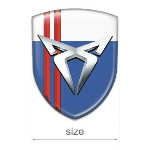 Seat Cupra Car Accessories Badge Blue White with Red Lines Type 