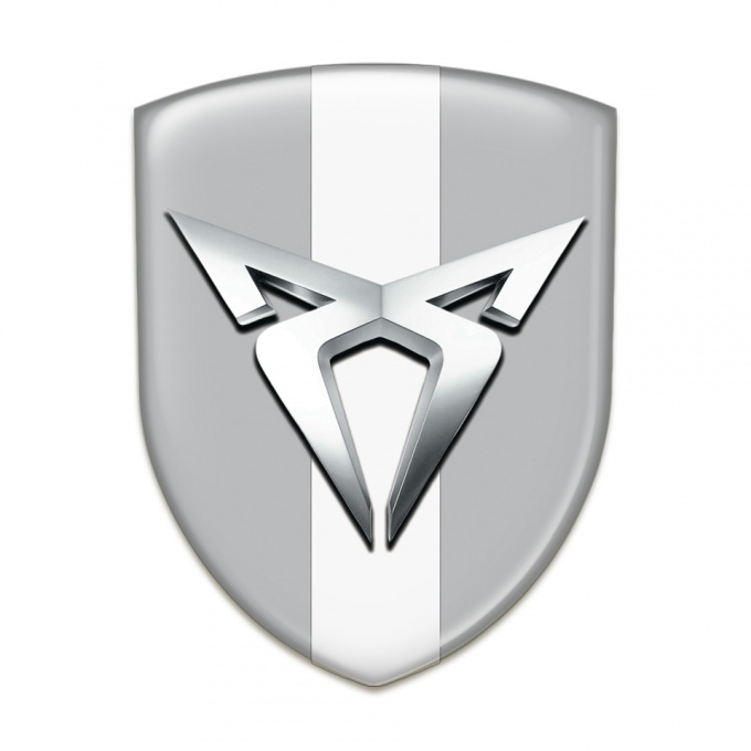 Seat Cupra Car Accessories Badge Gray with White Ribbon Variant 