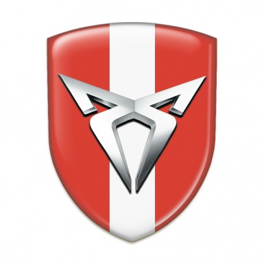 Seat Cupra Self Adhesive Car logo Emblem Red with White Ribbon variant