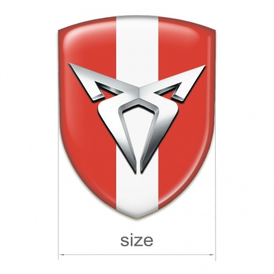 Seat Cupra Self Adhesive Car logo Emblem Red with White Ribbon variant