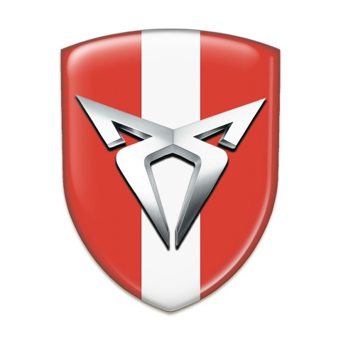 Seat Cupra Self Adhesive Car logo Emblem Red with White Ribbon variant