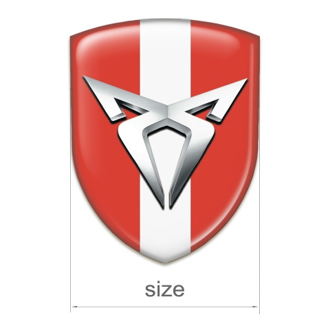Seat Cupra Self Adhesive Car logo Emblem Red with White Ribbon variant