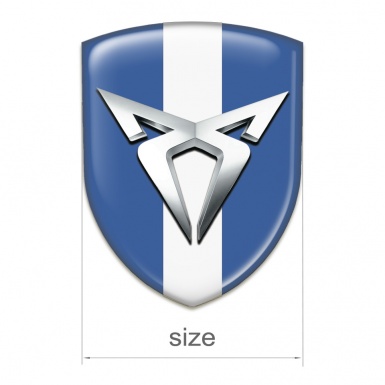 Seat Cupra Car Interior Badge Blue with White Ribbon variant 