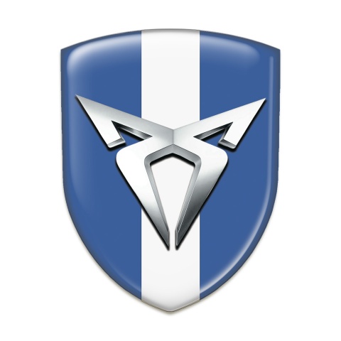 Seat Cupra Car Interior Badge Blue with White Ribbon variant 