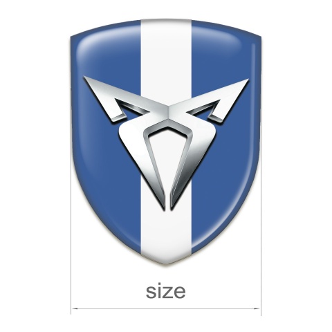 Seat Cupra Car Interior Badge Blue with White Ribbon variant 