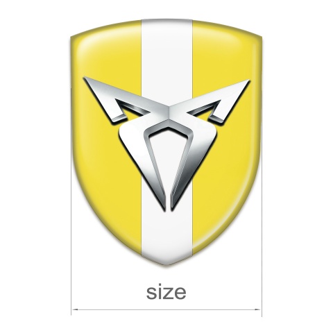 Seat Cupra Silicone Car Decal Badge Yellow with White Ribbon Variant 