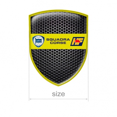 Lancia Domed Emblem Squadra Corse Steel Yellow Edition