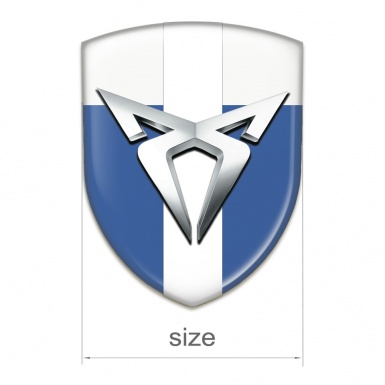 Seat Cupra Auto Emblem Blue White with White Ribbon Variant 