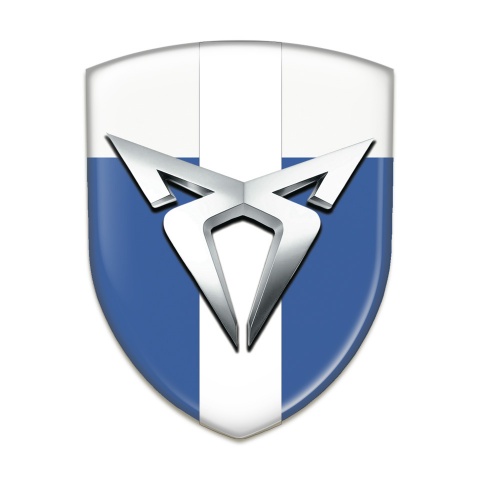 Seat Cupra Auto Emblem Blue White with White Ribbon Variant 