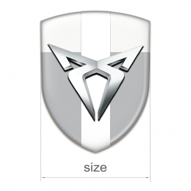 Seat Cupra Emblem Badge Logo Gray White With White Ribbon Variant 