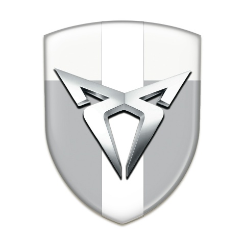 Seat Cupra Emblem Badge Logo Gray White With White Ribbon Variant 