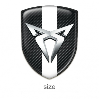 Seat Cupra Domed Emblem Black Fibers with White Ribbon 