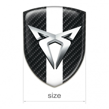 Seat Cupra Resin Sticker Dark Carbon with White Ribbon Style 
