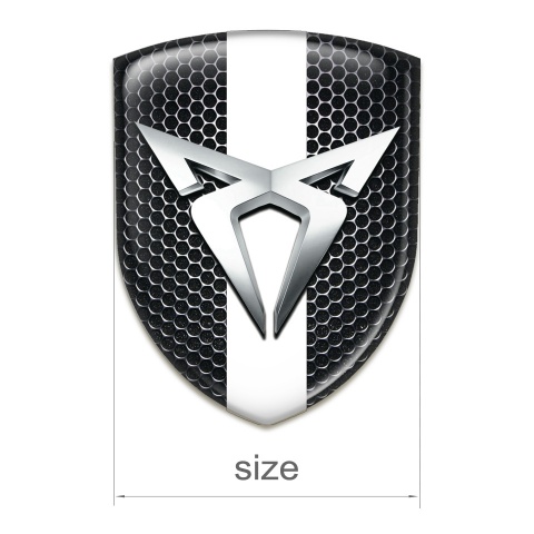 Seat Cupra Emblem Exterior Perforated Steel With White Ribbon Style 