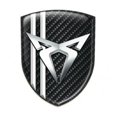 Seat Cupra Silicone Shield Dark Carbon with White Lines Design 