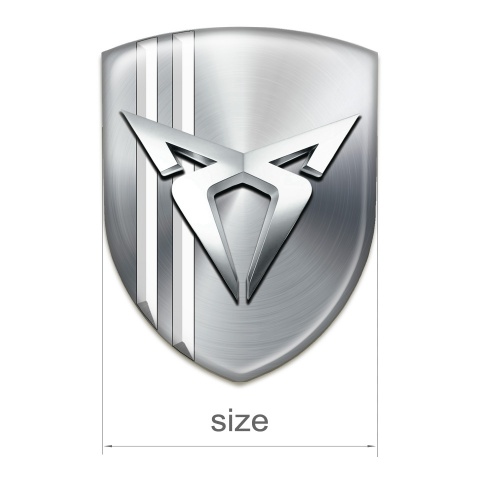 Seat Cupra Car Interior Badge Silver with White Lines Style 
