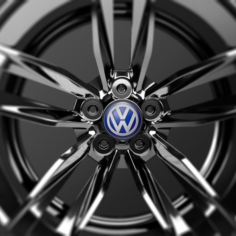 VW Volkswagen Center Hub Dome Stickers 3D Navy Blue