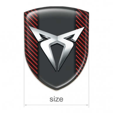 Seat Cupra Auto Emblem Red Carbon base Silver Logo Edition 