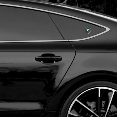 Seat Cupra Logo Emblem Green Carbon Base Silver Logo Edition 