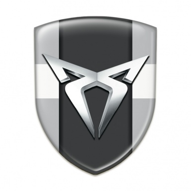 Seat Cupra Emblem Interior Gray with White Tape Base Silver Logo 