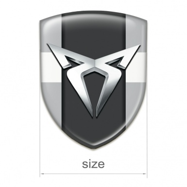 Seat Cupra Emblem Interior Gray with White Tape Base Silver Logo 
