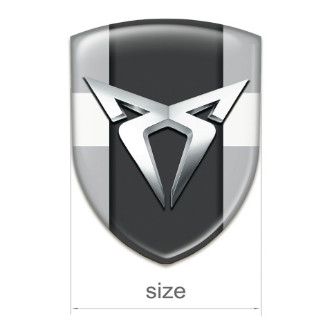 Seat Cupra Emblem Interior Gray with White Tape Base Silver Logo 