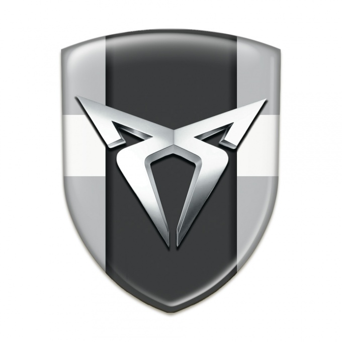 Seat Cupra Emblem Interior Gray with White Tape Base Silver Logo 