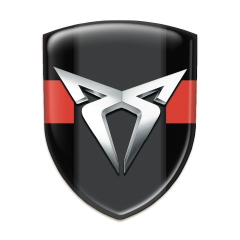 Seat Cupra Car Accessories Badge Black with Red Tape Version 