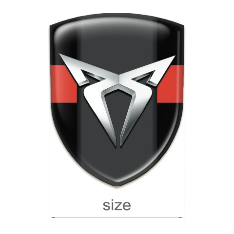 Seat Cupra Car Accessories Badge Black with Red Tape Version 