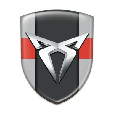Seat Cupra Self Adhesive Car logo Emblem Gray with Red tape version 