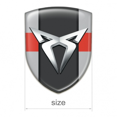 Seat Cupra Self Adhesive Car logo Emblem Gray with Red tape version 