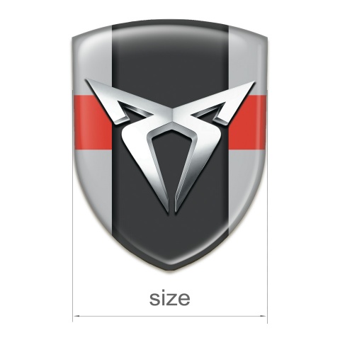Seat Cupra Self Adhesive Car logo Emblem Gray with Red tape version 