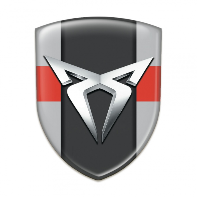 Seat Cupra Self Adhesive Car logo Emblem Gray with Red tape version 