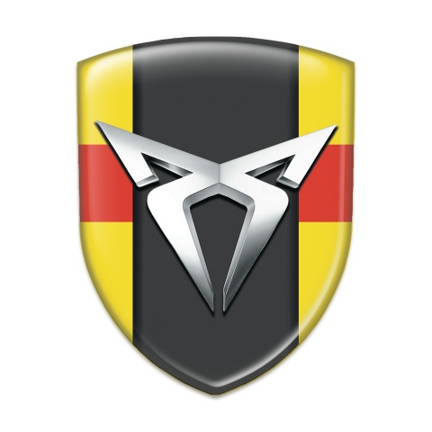 Seat Cupra Silicone Car Decal Badge Yellow with Red Tape Version 