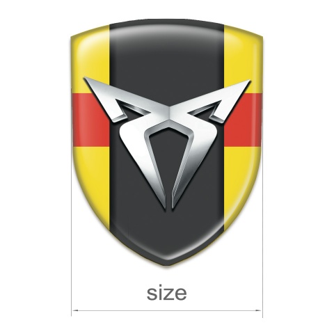 Seat Cupra Silicone Car Decal Badge Yellow with Red Tape Version 