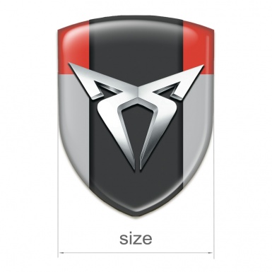 Seat Cupra Silicone Badge Gray Red Version with Silver Logo 