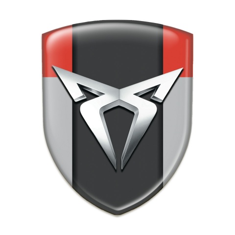 Seat Cupra Silicone Badge Gray Red Version with Silver Logo 