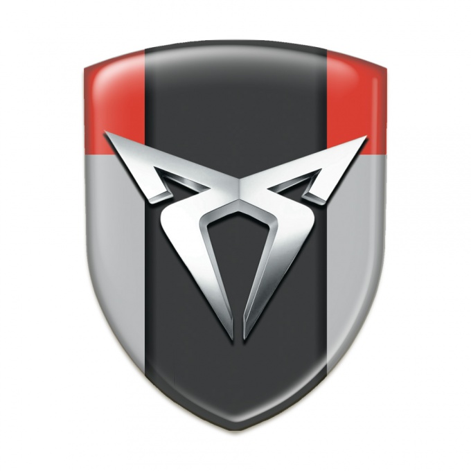 Seat Cupra Silicone Badge Gray Red Version with Silver Logo 