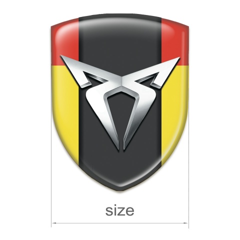 Seat Cupra Auto Emblem Yellow Red version with Silver Logo 