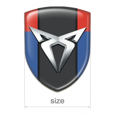Seat Cupra Emblem Badge Logo Blue Red Version with Silver Logo 