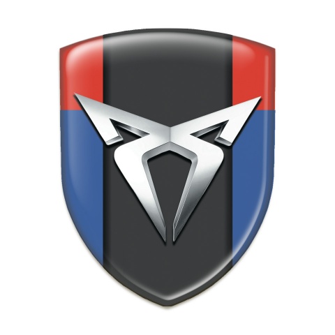 Seat Cupra Emblem Badge Logo Blue Red Version with Silver Logo 